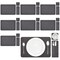 Juvale Felt Table Placemats Set of 8 for Dining Table and Kitchen Decor with Drink Coasters and Cutlery Pouches (Gray, 24 Pieces)